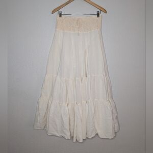 Elegant Cream Maxi Skirt